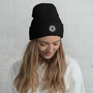 Cuffed Beanie In Black with (The White D3K Logo)