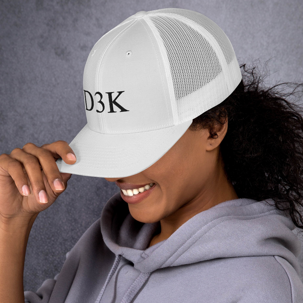 D3K S3 Unisex Trucker Cap (Black Text)