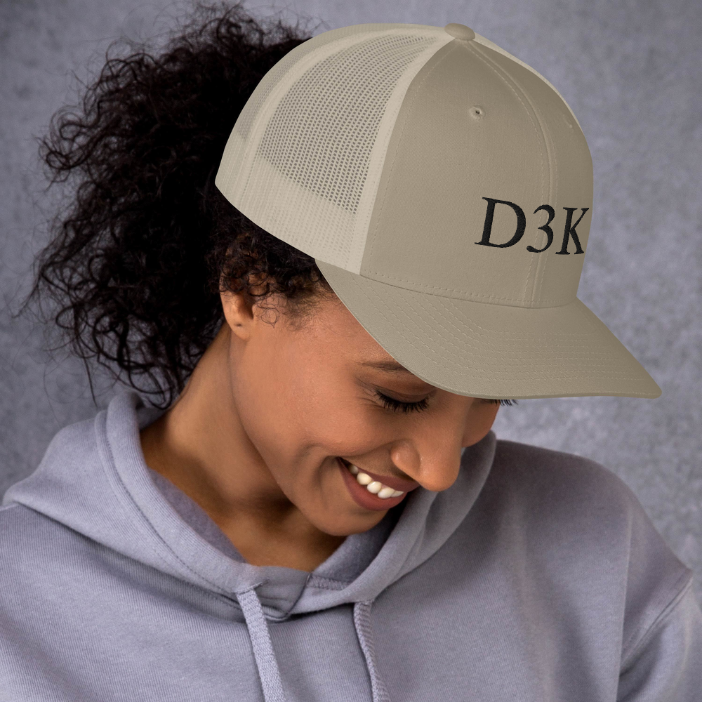 D3K S3 Unisex Trucker Cap (Black Text)